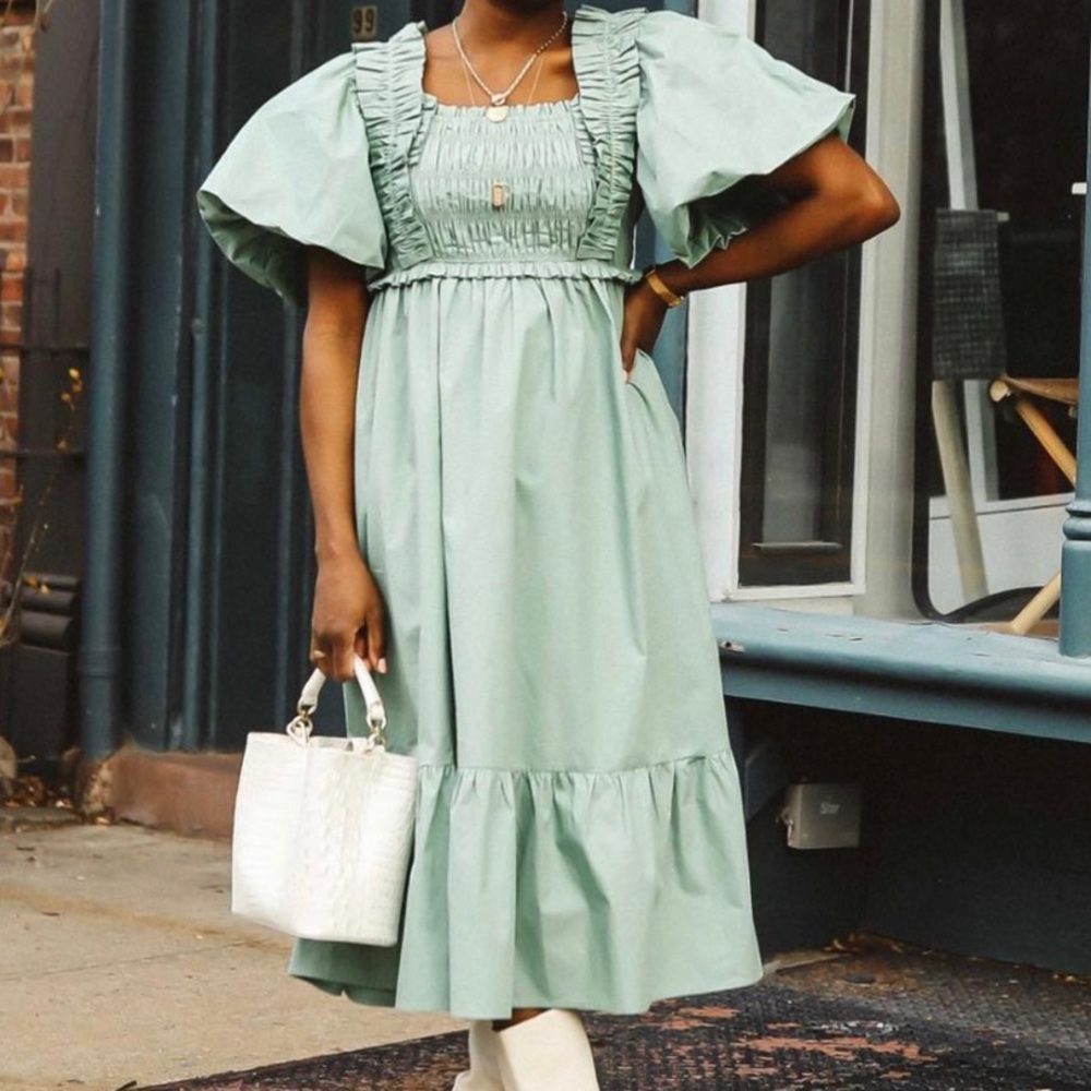 English Factory puff sleeve dress